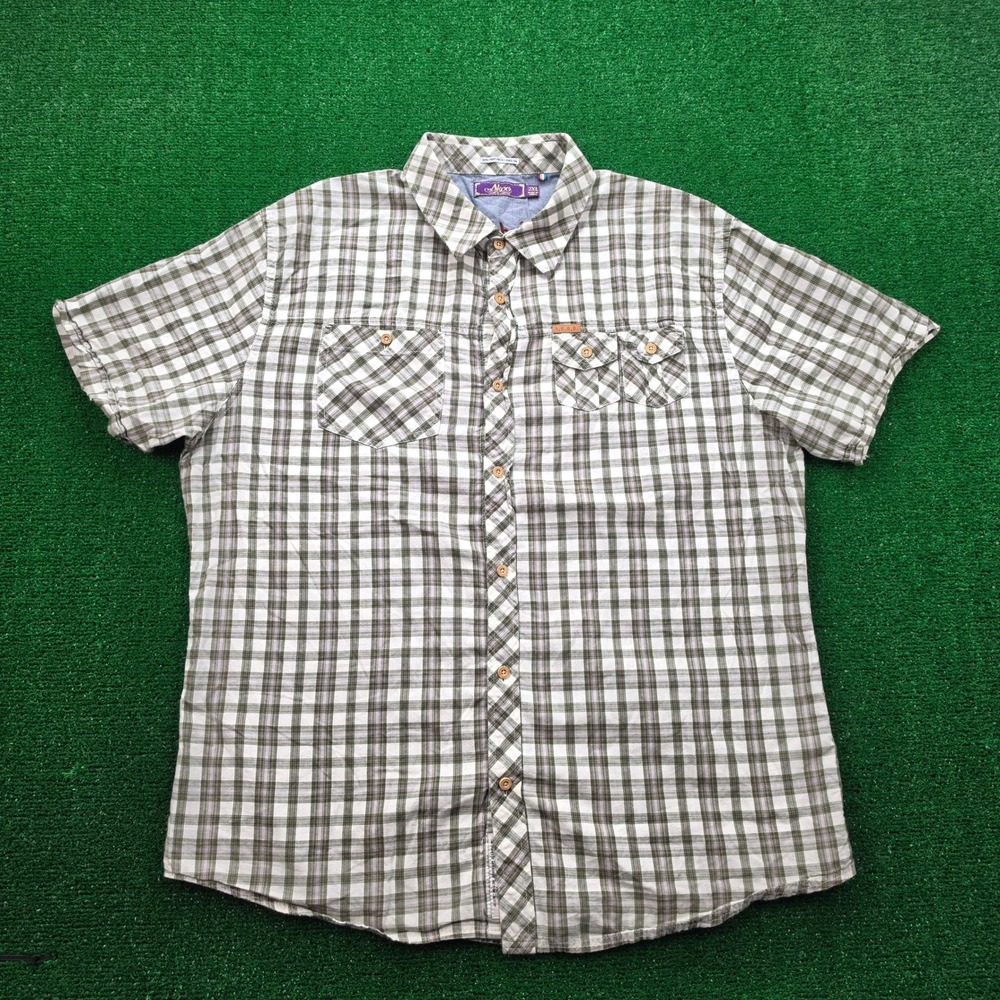 Akoo Hunt Club Shirt Mens 2XL‎ Plaid Button Up Short Sleeve A King of Oneself